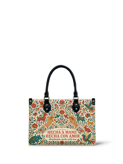 "Hecha a mano, hecha con amor" ver.1 Small Leather Handbag