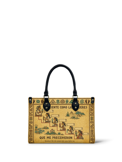 "Resiliente como las mujeres que me precedieron" ver.4 Small Leather Handbag