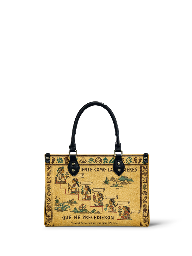 "Resiliente como las mujeres que me precedieron" ver.4 Small Leather Handbag