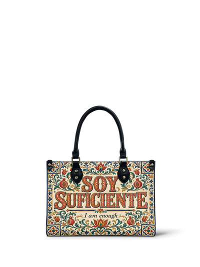 "Soy suficiente, tal y como soy" ver.1 Small Leather Handbag