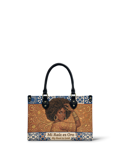"Mi Raíz es Oro" ver.1 Small Leather Handbag