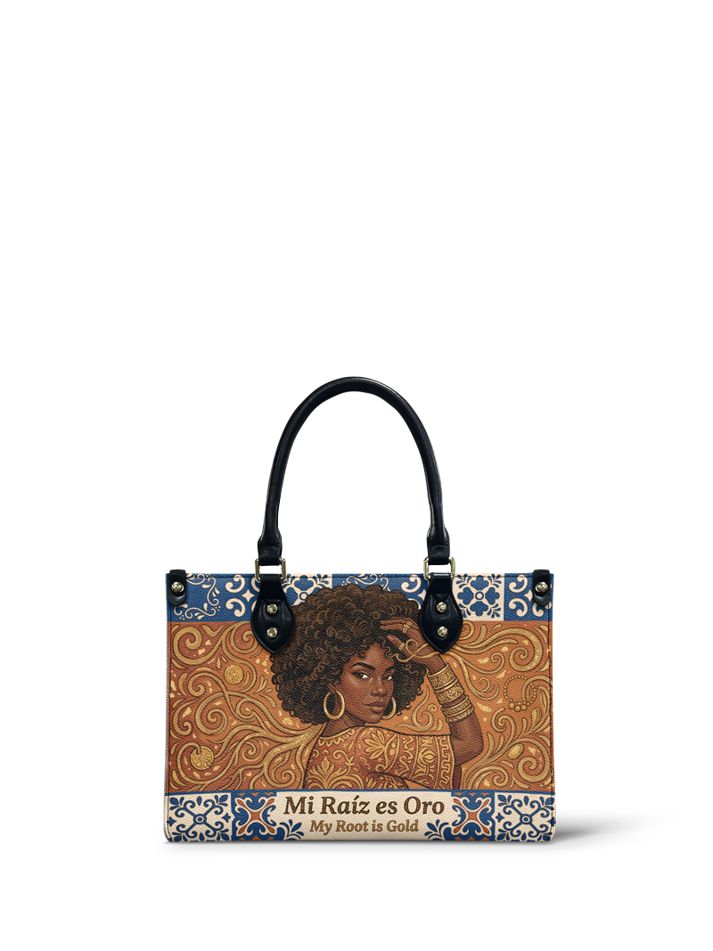 "Mi Raíz es Oro" ver.1 Small Leather Handbag