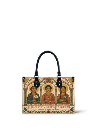 "Llevada por mujeres que inspiran" ver.1 Small Leather Handbag
