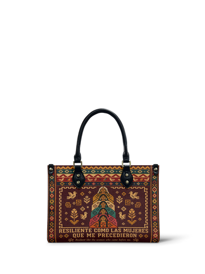 "Resiliente como las mujeres que me precedieron" ver.3 Small Leather Handbag
