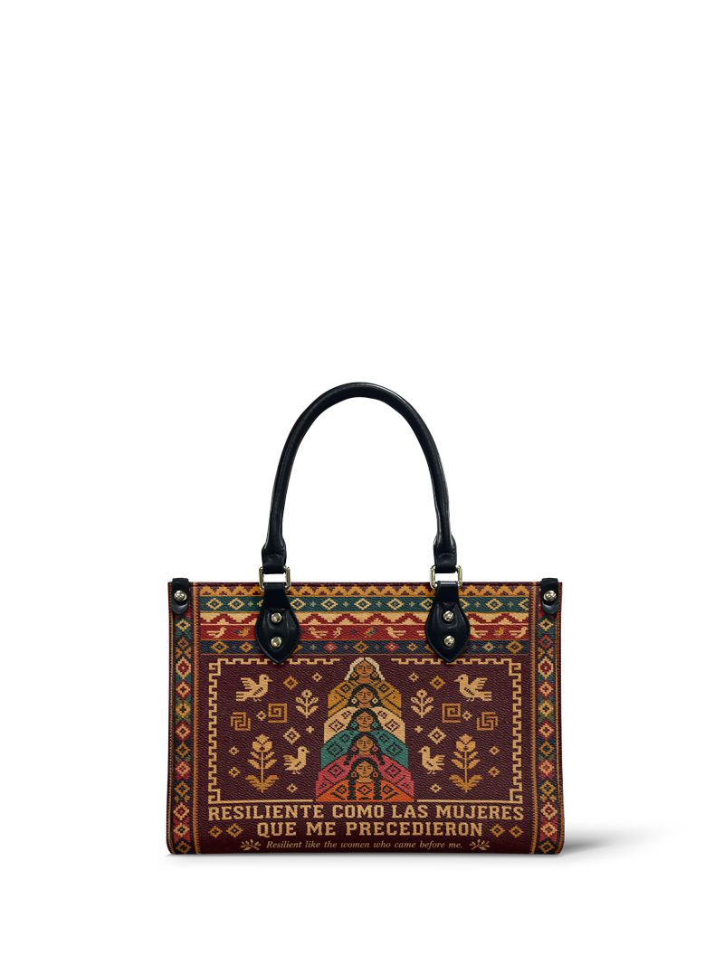 "Resiliente como las mujeres que me precedieron" ver.3 Small Leather Handbag