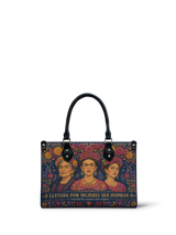 "Llevada por mujeres que inspiran" ver.2 Small Leather Handbag