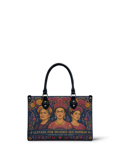 "Llevada por mujeres que inspiran" ver.2 Small Leather Handbag