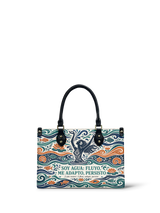 "Soy agua fluyo, me adapto, persisto" ver.1 Small Leather Handbag
