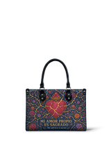"Mi amor propio es sagrado" ver.3 Small Leather Handbag