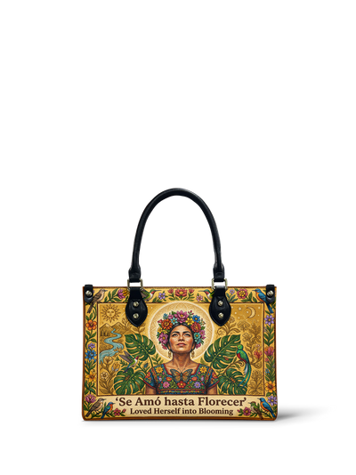 "Se amó hasta florecer" ver.7 Small Leather Handbag