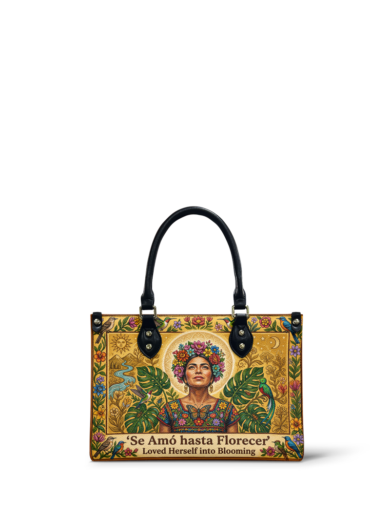 "Se amó hasta florecer" ver.7 Small Leather Handbag
