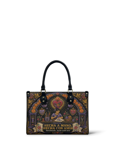 "Hecha a mano, hecha con amor" ver.5 Small Leather Handbag