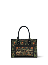 "Las mujeres poderosas crecen en jardines salvajes" ver.2 Small Leather Handbag