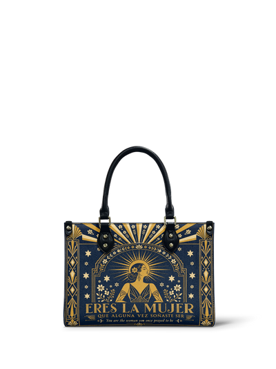 "Eres la mujer que alguna vez soñaste ser" ver.7 Small Leather Handbag