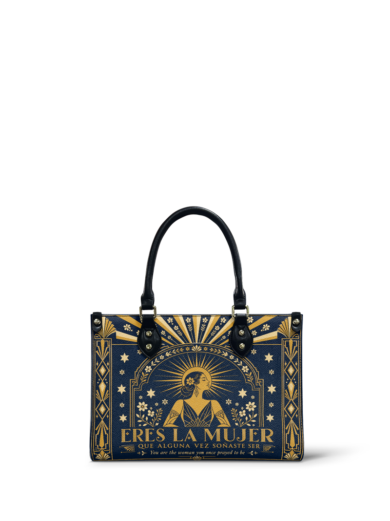 "Eres la mujer que alguna vez soñaste ser" ver.7 Small Leather Handbag