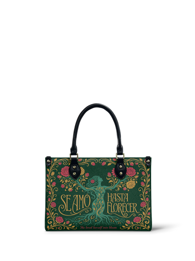 "Se amó hasta florecer" ver.3 Small Leather Handbag