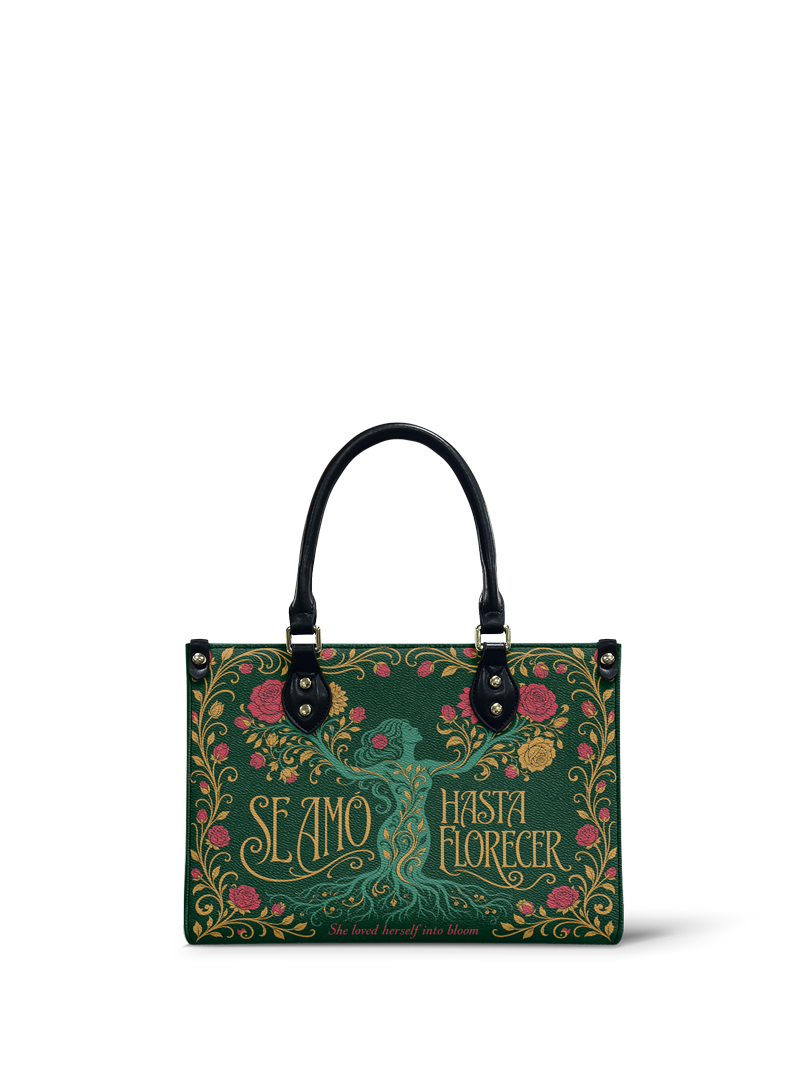 "Se amó hasta florecer" ver.3 Small Leather Handbag