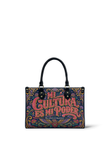 "Mi cultura es mi poder" ver.2 Small Leather Handbag