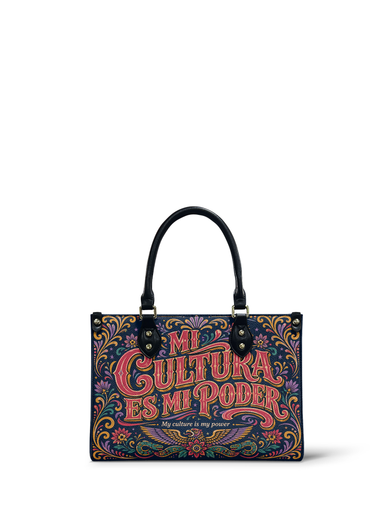 "Mi cultura es mi poder" ver.2 Small Leather Handbag