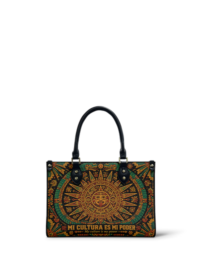"Mi cultura es mi poder" ver.1 Small Leather Handbag