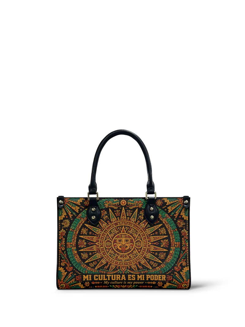 "Mi cultura es mi poder" ver.1 Small Leather Handbag