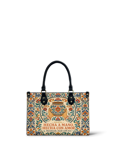 "Hecha a mano, hecha con amor" ver.2 Small Leather Handbag