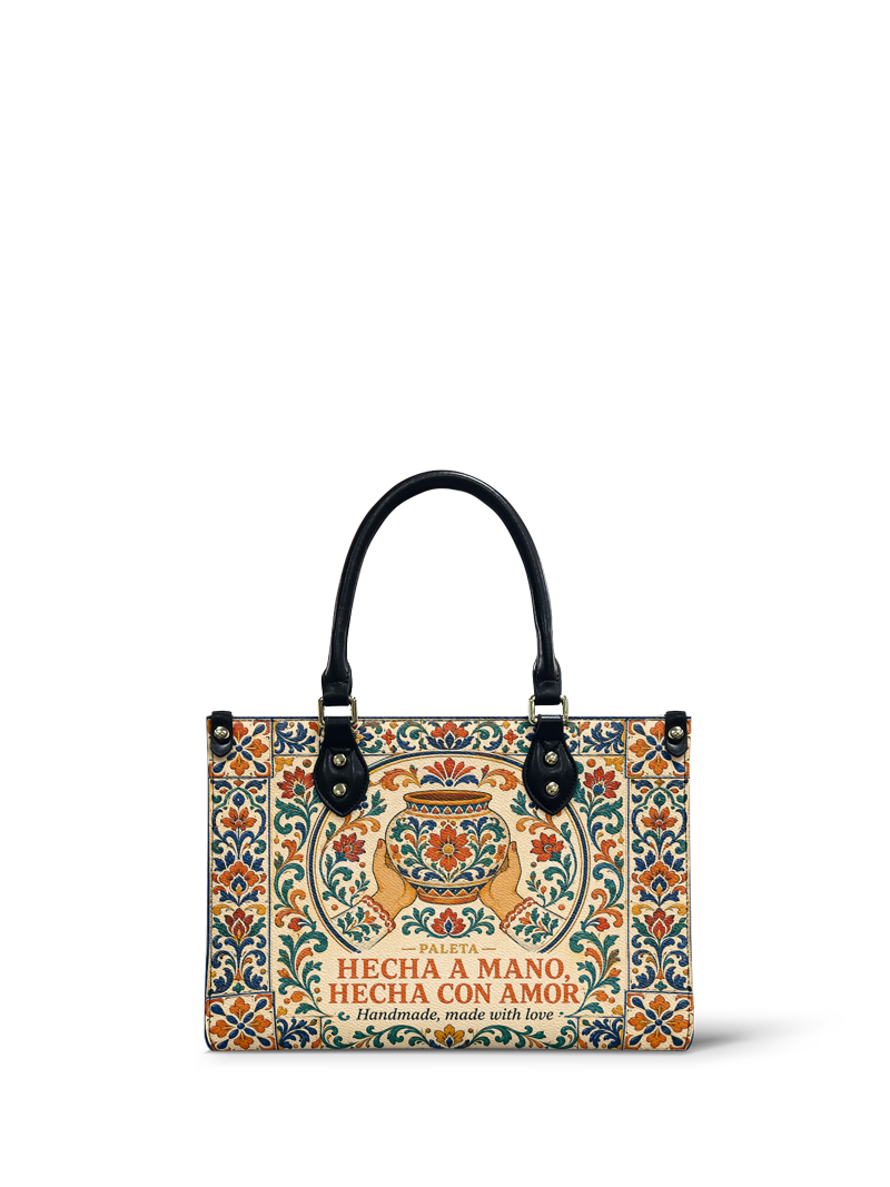 "Hecha a mano, hecha con amor" ver.2 Small Leather Handbag