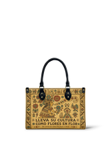 "Lleva su cultura como flores en flor" ver.5 Small Leather Handbag