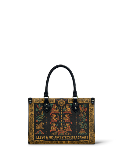 "Llevo a mis ancestros en la sangre" ver.2 Small Leather Handbag
