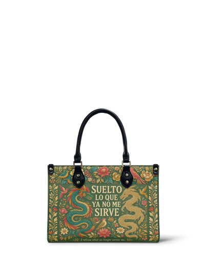 "Suelto lo que ya no me sirve" ver.3 Small Leather Handbag
