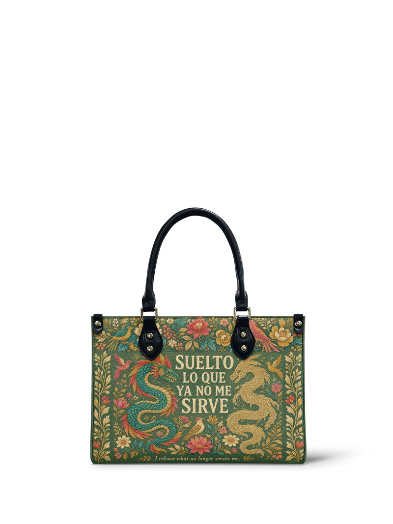 "Suelto lo que ya no me sirve" ver.3 Small Leather Handbag