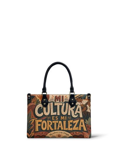 "Mi cultura es mi fortaleza" ver.1 Small Leather Handbag