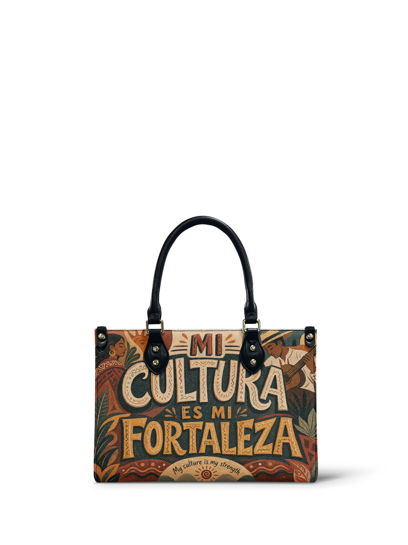 "Mi cultura es mi fortaleza" ver.1 Small Leather Handbag