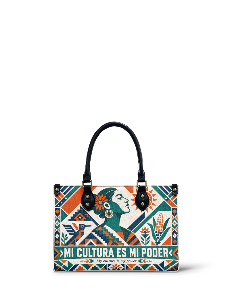 "Mi cultura es mi poder" ver.4 Small Leather Handbag