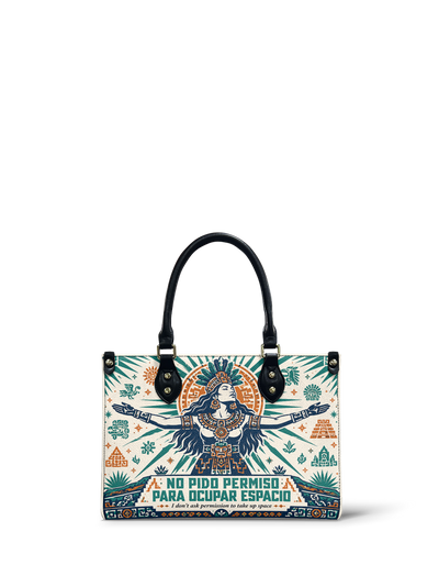 "No pido permiso para ocupar espacio" ver.4 Small Leather Handbag