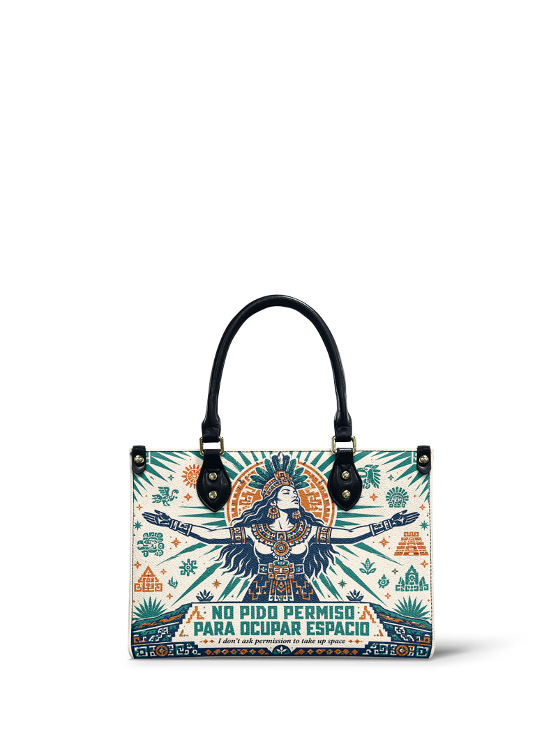 "No pido permiso para ocupar espacio" ver.4 Small Leather Handbag