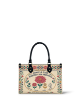 "Como la flor, regreso cada primavera" ver.3 Small Leather Handbag
