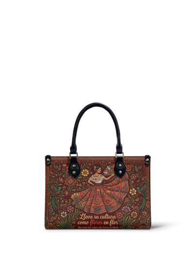 "Nacida de la tierra, hecha para el mundo" ver.5 Small Leather Handbag