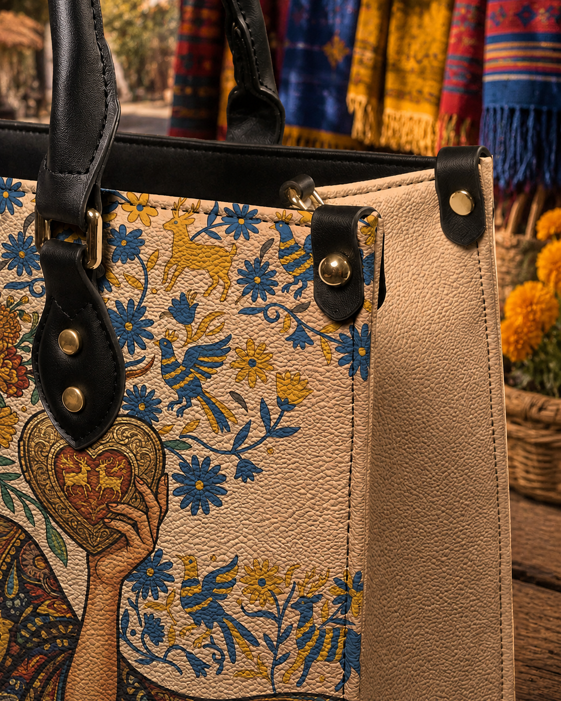 "Soy Fuerte" ver.3 Leather Handbag